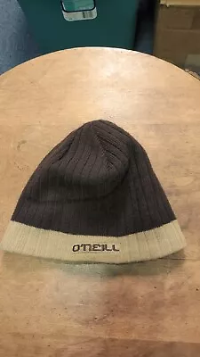 O'Neil Brown & Tan Knit Acrylic Beanie Hat One Size Outdoor Winter Casual • $18