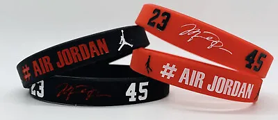 #AIR Michael JORDAN RED AND BLACK SILICONE WRISTBAND BRACELETS MJ NBA BULLS • $9.99