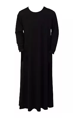 Top Quality Girls School Kids Black Long Sleeve Madrasa Abaya Islamic Jilbab • £11.99