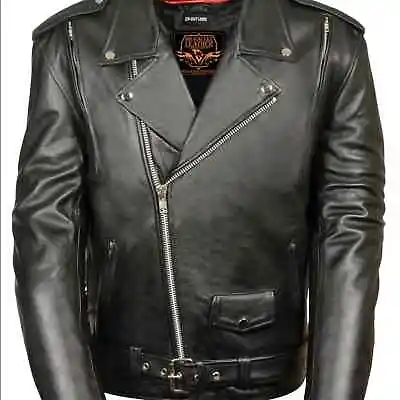 NWT Milwaukee Motorcycle Black Leather Jacket Vented With Side Laces. Size Small • $139.20
