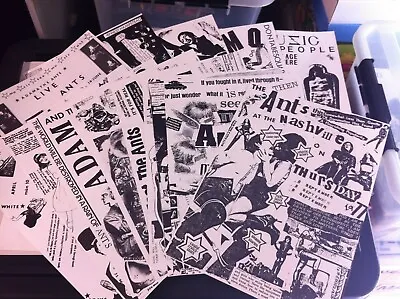 Extremely Rare Signed Set Of All 14 ADAM ANT Handbills Distributed In London. • £2500