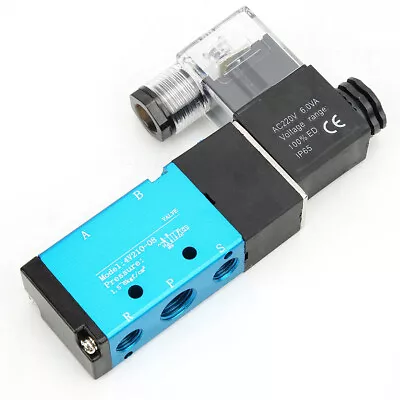 4V210-08 2 Position 5Way Solenoid Valve PT1/4in Filtrated Air DC3W AC 6VA AC220V • $15.24