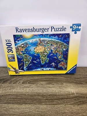 RAVENSBURGER Puzzle World Landmarks Map Jigsaw Puzzle 300 Pcs XXL 9+ #132270 NEW • $10