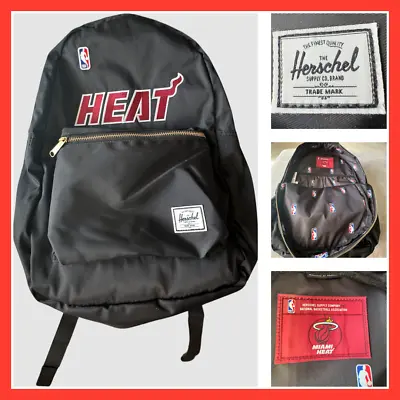 Miami Heat NBA Backpack - Herschel Supply Co Black Satin Settlement NWT • $65.20