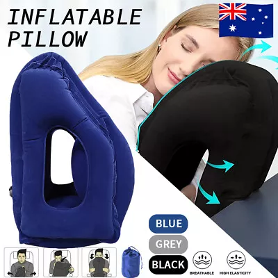 $25 • Buy Inflatable Air Cushion Travel Pillow For Airplane Office Nap Rest Neck Head AU