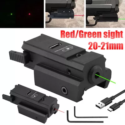 Solofish Tactical Flashlight Green/Red Laser Sight Slidable Picatinny Rail USB • $13.64