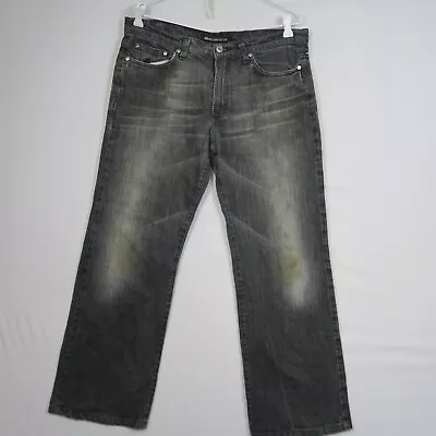 Versace Couture Mens Jeans 36W 28L Black Straight Relaxed Fit Made In Italy • $39.99