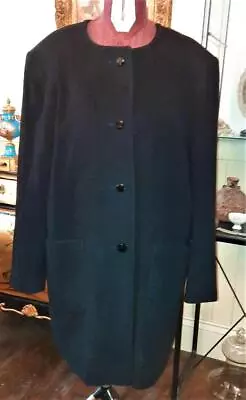 Gorgeous Irish Jimmy Hourihan Black Lambswool Angora & Cashmere Coat Size 16 • £39.99