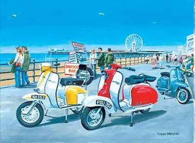 Vespa Lambretta Mods Mod Scooter Blank Birthday Fathers Day Card • £1.95