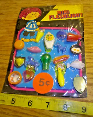 Vintage Display Card 5c Charms Toys Rings Mini Flashlight [non Work] #jd513 • $25