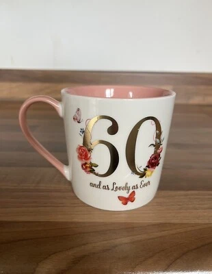 £4 • Buy 60th Birthday Mug Womens Tea Coffee Gift Birthday Pink