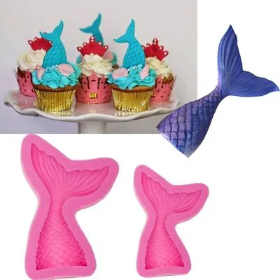 Mermaid Tail Silicone Mold Chocolate Fondant Candy Muffin Cake Decorative Mould • $15.67