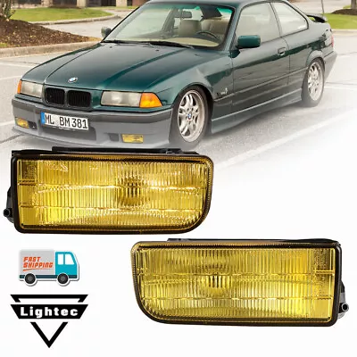 Pair Fog Lights For 92-99 BMW E36/M3 3 Series Yellow Glass Lens W/H1 55W Replace • $37.99