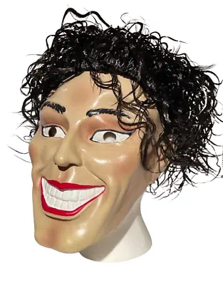 POP STAR MJ RUBBER MASK Michael Jackson Halloween Black Wig Adult Child Costume • $21.89