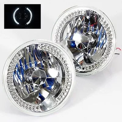 1963-1978 Chevy Nova 7  Round 6014/6015/6024 Chrome Diamond Headlights White ... • $32.99