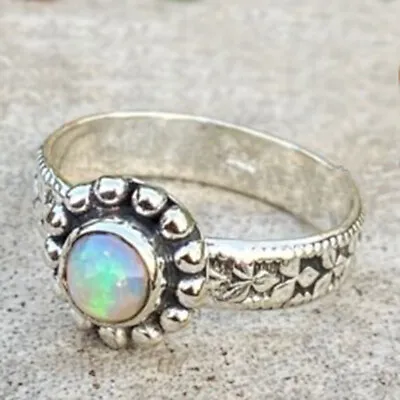 Opal Gemstone 925 Sterling Silver Ring Mother's Day Jewelry All Size AM-448 • $16.28