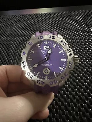 Nautica  Men Watch - A14606G Purple Silicon Band • £65