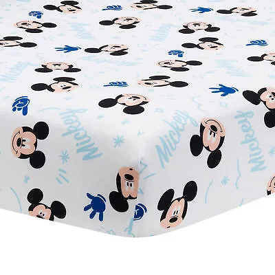 $16.99 • Buy Lambs & Ivy Disney Baby Forever Mickey Mouse White Fitted Crib Sheet
