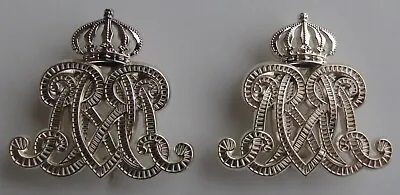 British Army Royal Lancers White Metal Collar Badges • £14.99