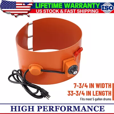 Metal Drum Heater Insulated Heater Band 800 Watt 120 Volt For 5 Gallon Drums US • $43.99