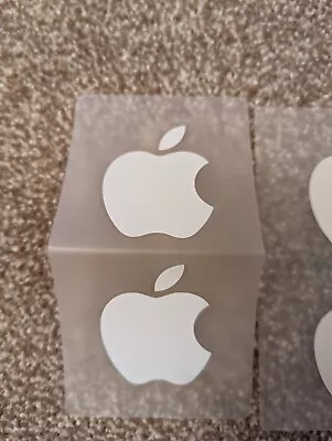 APPLE Logo Decals Original IPhone IPad MacBook White + Silver Stickers X 4  • £4.15
