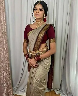 £24.99 • Buy Banarasi Soft Silk Saree Designer Indian Ethnic Wear Formal Wedding Party Sari