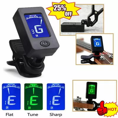 Digital Chromatic LCD Clip-On Tuner For Guitar Ukulele Violin Acoustic Electric • £2.50