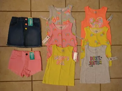 $33.95 • Buy NWT 8-PC Toddler Girls 3T Summer Outfit Sets 6 Tank Tops 1 Shorts 1 Jean Skirt