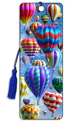 3D Bookmark Hot Air Balloons Flight Rides Lover Gift X Him Man Her Kids Children • £4.29