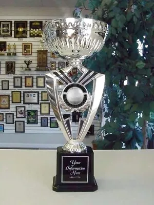 Volleyball Trophy Silver Cup 13 3/4  Tall Free Engraving J5 ^ • $27.95