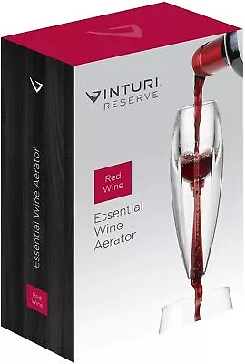 Red Wine Aerator Vinturi Reserve Includes No Drip Stand Cleaning Kit White Clear • $18.49