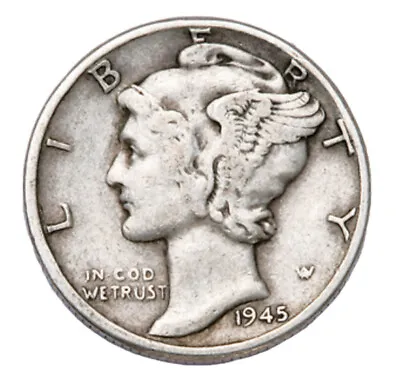 1945-P Mercury 90% Silver Dime G Or Better “Best Value On EBay” Free S&H W/Track • $3.99
