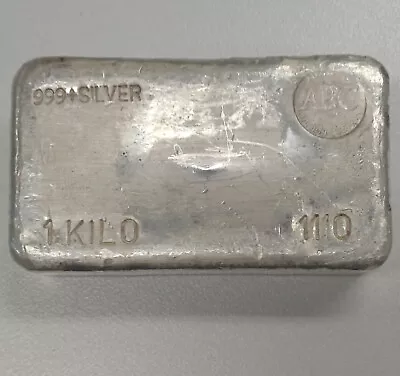 1Kg ABC Silver Bar 999+ Rare Vintage Cast Bar Serial 1110 • $1850