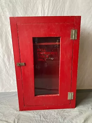  Vtg Wood Wall Mounted Mill Emergency Tool Medicine Cabinet Old Cupboard 280-22E • $175