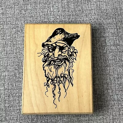 Pirate Face Wood Rubber Stamp Visual Image Printery Vintage • $17.99