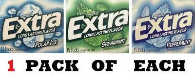 Wrigley's EXTRA PEPPERMINT SPEARMINT POLAR ICE Sugar Free Gum - 1 Pack Of Each • $8.69