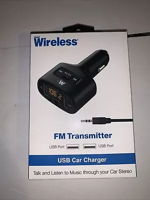 Just Wireless FM Transmittr (3.5mm)  With 2.4A/12W 2-Port USB Car Charger • $5.61