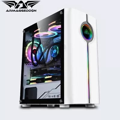 PC Case Armaggeddon TRON HOLO-3 MATX Pro Gaming Chassis Case White • $75.95