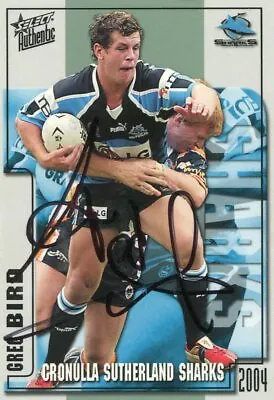 $7.99 • Buy @ Signed # Select Nrl Card  2004 Authentics Greg Bird Sharks
