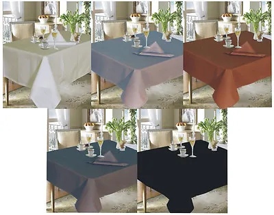 Wipeable Linen Look Effect Table Cloths Water Repellent Cotton Small / Large • £13.99