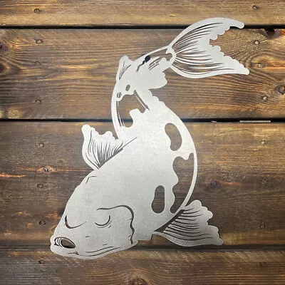 £17.95 • Buy Metal KOI FISH Rustic Gardens And Ponds Wall Decoration, Garden Wall Art Gifts