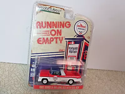 GL '65 DODGE D-100 PICKUP CHEVRON GASOLINES TOOLBOX  DIE CAST  Series 3 Car Lot • $10