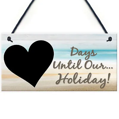 Chalk Board Holiday Countdown Sign - Days Until Our Holiday Beach Sea Surprise • £3.99