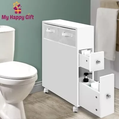 Artiss Bathroom Cabinet Storage Toilet Caddy Holder Drawer Basket With Wheels • $86.85