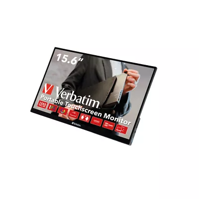 Verbatim 49592 Portable Touchscreen Monitor 15.6  Full HD Black • $244.71