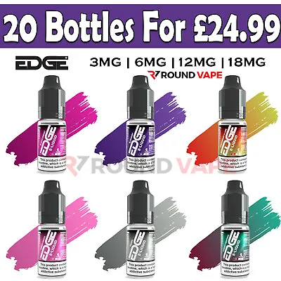 Edge E-liquid 50/50 Vape Juice 10ml Pack Of 20 Bottles  Pod Kit E Liquid • £24.99