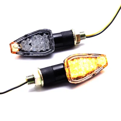 Universal Motorcycle Mini 14 Led Turn Signals Indicators Blinker Light Kit Amber • $11.25