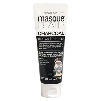 Charcoal Mud Wash Off Detox Purifying Black Clay Face Mask Masque Bar 70 G • £6.29