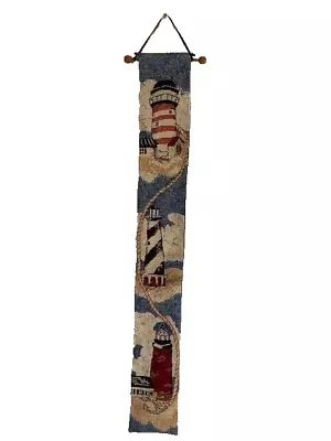 Lighthouse Bell Pull Decorative Tapestry Wall Hanging Nautical Coastal Lights • £9.59