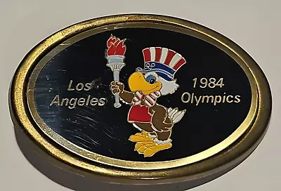 Vintage 1980 Los Angeles 1984 Olympics Belt Buckle American Eagle Sanchez VG • $11.99